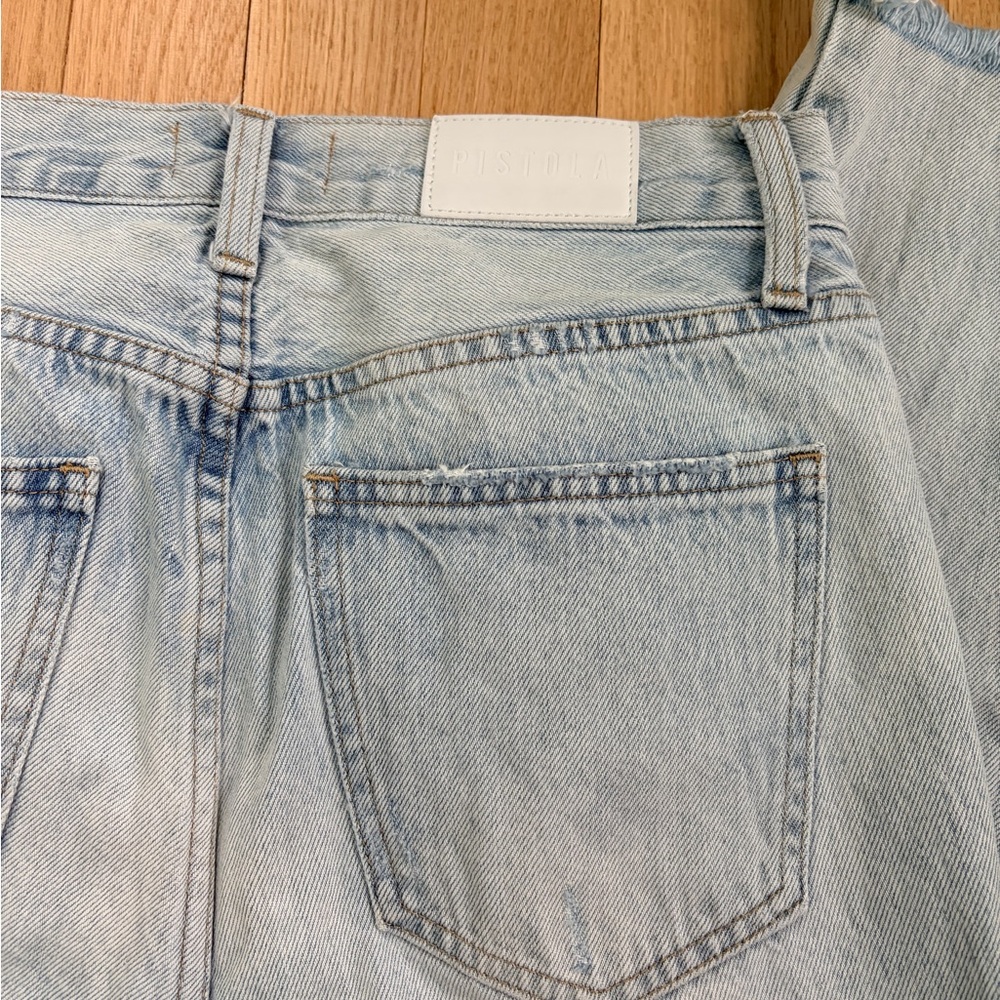 Pistola Eden High Rise Straight Jeans Size 26 Light Wash Raw Hem 100% Cotton - Picture 5 of 7